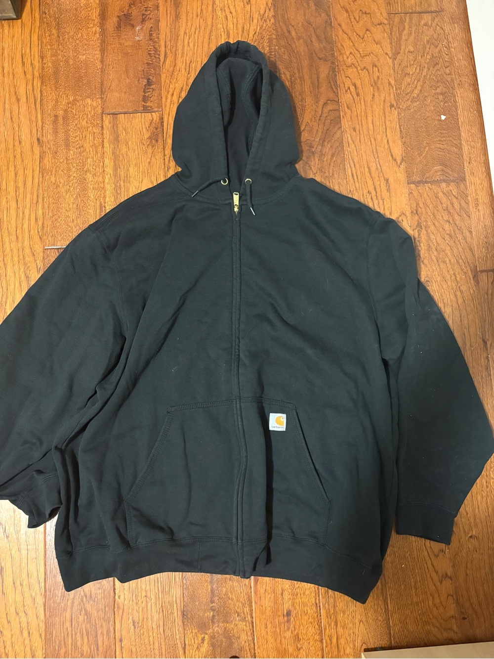 Carhartt Black Zip-Up Hooded Work Jacket